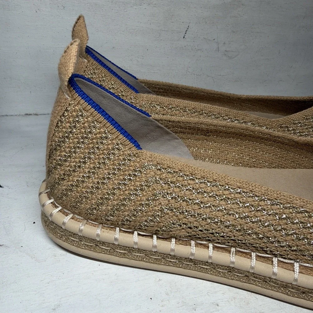 Rothy's Espadrille in Gold Stripe Women's Size 6 Lk Nw RARE FIND